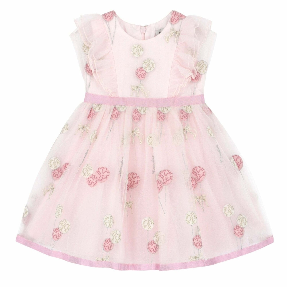 MonnaLisa Soft Pink Embroidered Dress